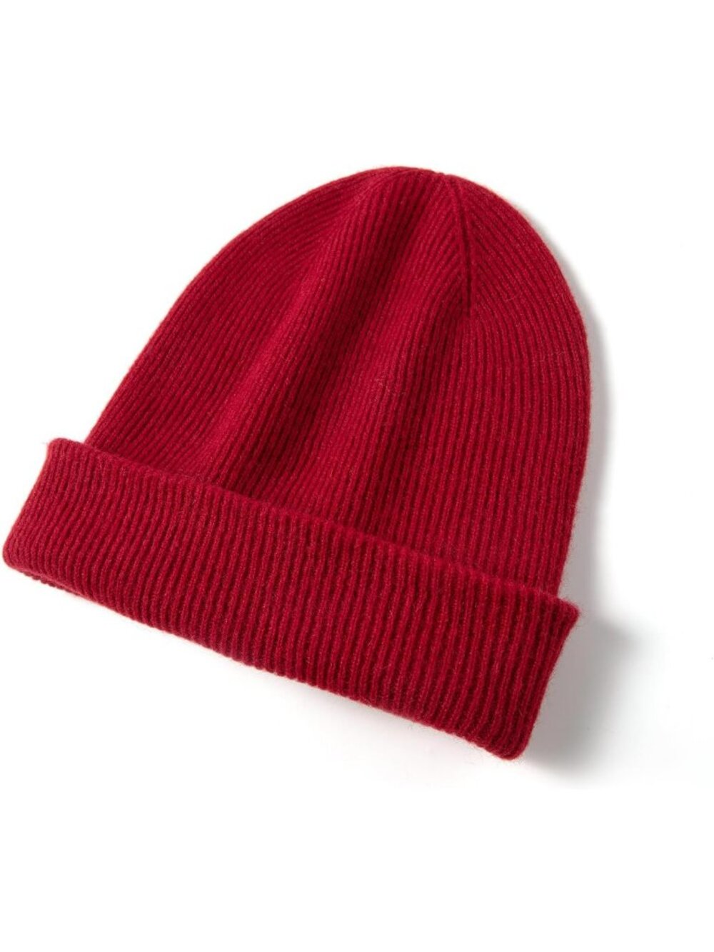 Cozy 100% Cashmere Double-Layer Beanie Hat for Winter, Soft Unisex Ribbed Cap